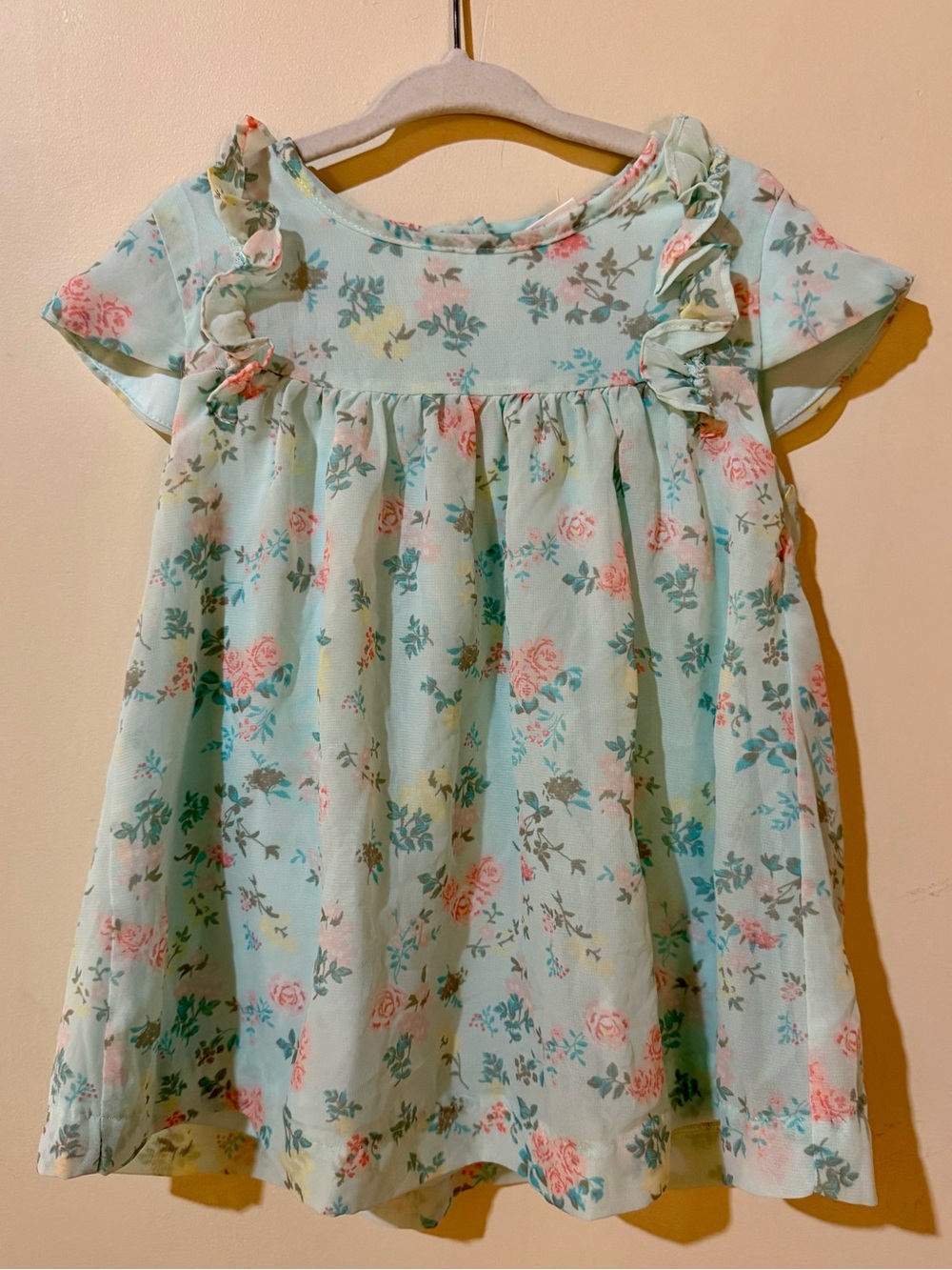 Koala Kids | Girls’ Mint Green Floral Ruffled Blouse